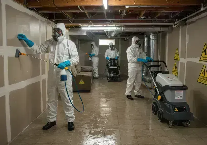 Basement Moisture Removal and Structural Drying process in Bourbon, MO